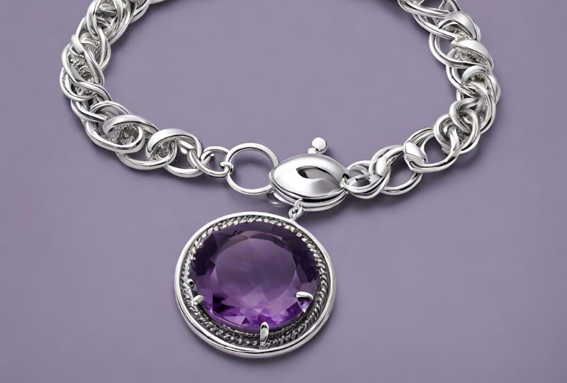 amethyst jewelry, amethyst bracelets, amethsyt jewelry for men, sterling silver bracelet