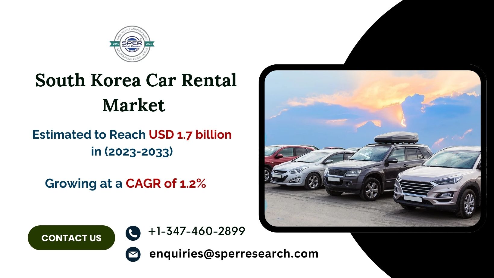 South Korea Vehicle Rental Market Estimated to Be Worth USD 1.7 Billion by 2033, With a CAGR of 1.2%